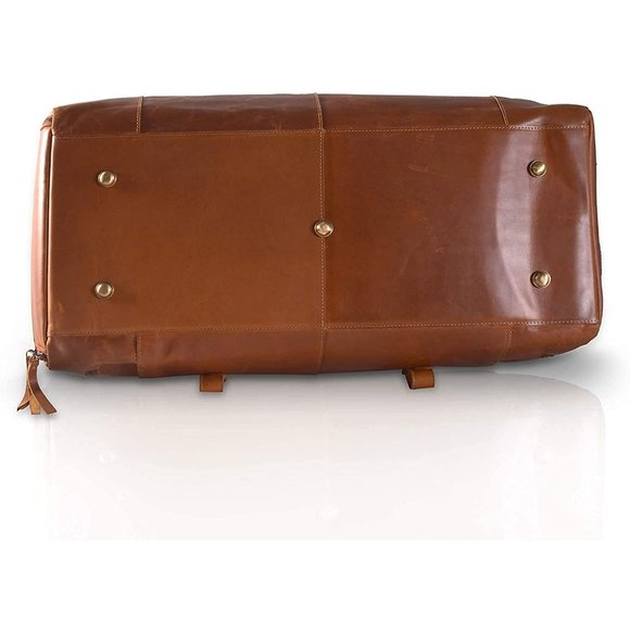 Full Grain Leather Travel Duffel Bag Overnight Weekend Leather Bags Sports Gym - Picture 5 of 7